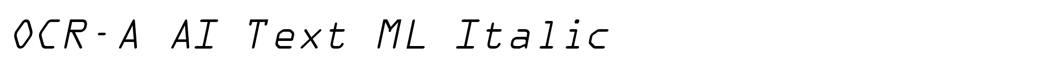 OCR-A AI Text ML Italic image